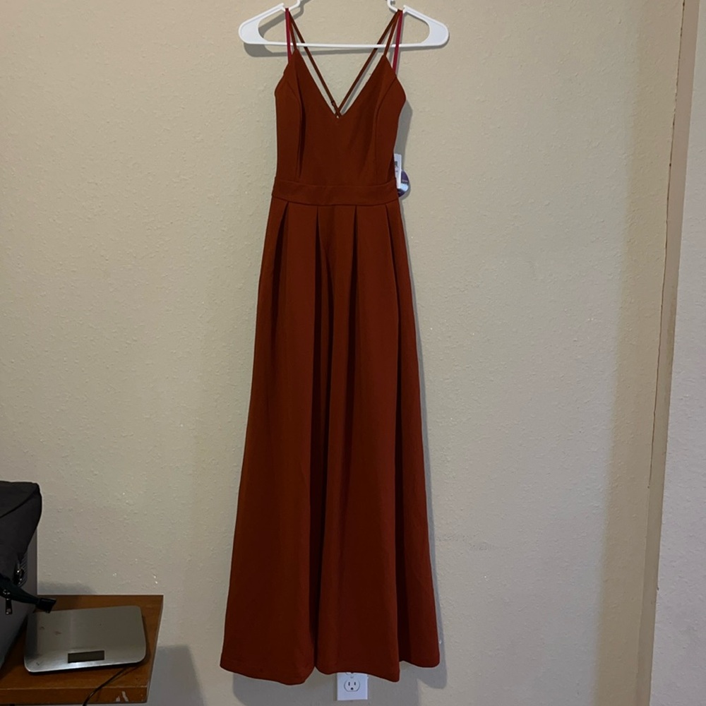 NWT Windsor Rust Orange Spaghetti Strap Dress Size S